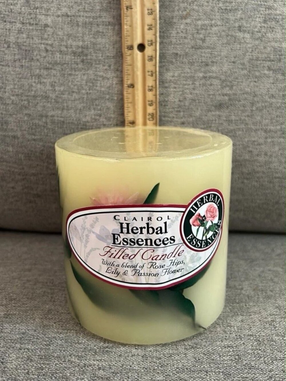 NOS Clairol Herbal Essences Botanical Pillar candle 4"×4"